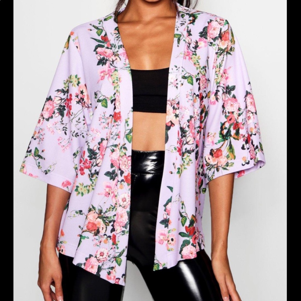 Boohoo Floral Print Kimono - Picture 3 of 12